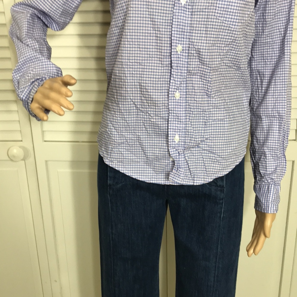 Frank & Eileen Barry Checkered Button-Down Purple… - image 4